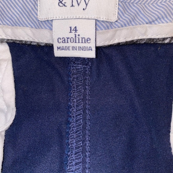 Crown Ivy‎ Caroline Women High Rise Size 14 Blue 5" Inseam Chino Short Pull On - Picture 3 of 4